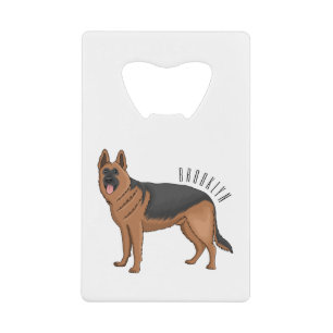 Deutscher Schäferhund-Cartoon Geldbeutel Flaschenöffner