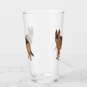 Deutscher Schäferhund-Cartoon Glas (Links)