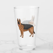 Deutscher Schäferhund-Cartoon Glas (Vorderseite)