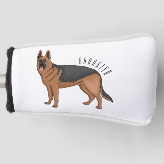 Deutscher Schäferhund-Cartoon Golf Headcover (Vorderseite)