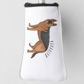 Deutscher Schäferhund-Cartoon Golf Headcover (Rotieren 90)