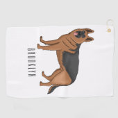 Deutscher Schäferhund-Cartoon Golfhandtuch (Horizontal)