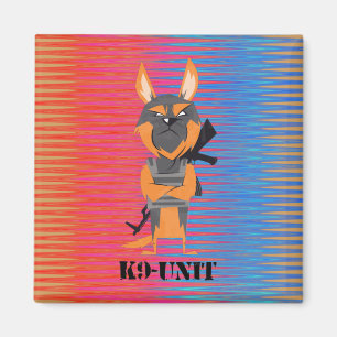 Deutscher Schäferhund Cartoon K9 Einheit Hund Desi Magnet