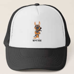 Deutscher Schäferhund Cartoon K9 Einheit Hund Desi Truckerkappe