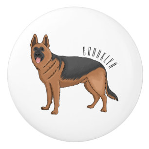 Deutscher Schäferhund-Cartoon Keramikknauf