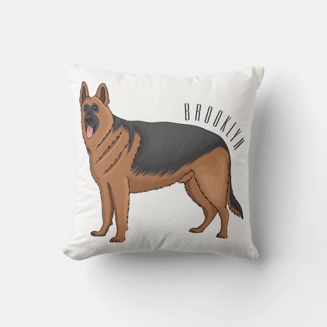 Deutscher Schäferhund-Cartoon Kissen (Vorderseite)