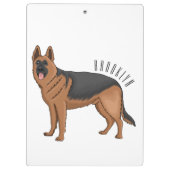 Deutscher Schäferhund-Cartoon Klemmbrett (Rückseite)