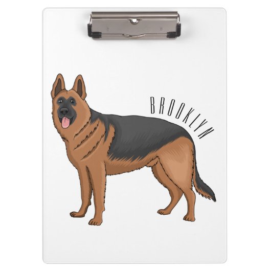 Deutscher Schäferhund-Cartoon Klemmbrett (Vorderseite)