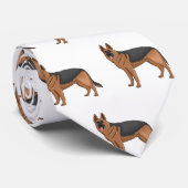 Deutscher Schäferhund-Cartoon Krawatte (Gerollt)