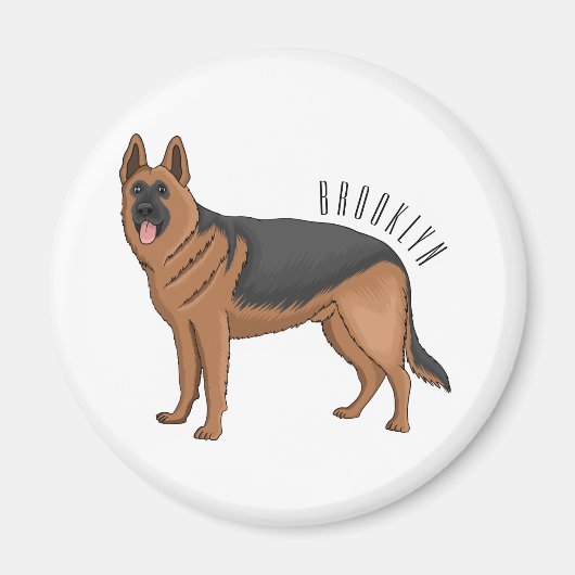 Deutscher Schäferhund-Cartoon Magnet (Vorne)