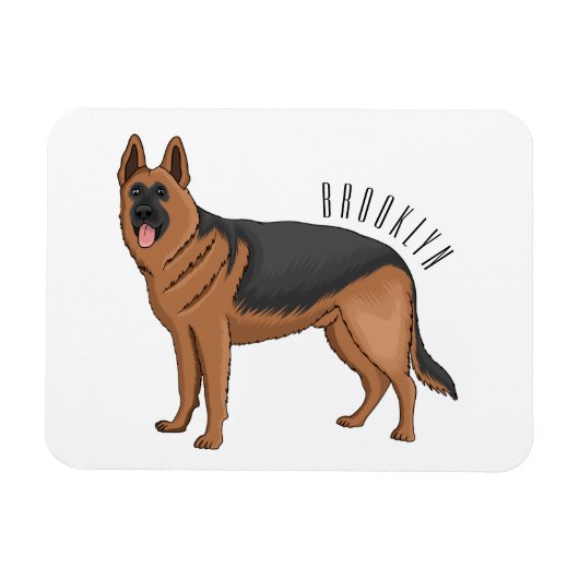 Deutscher Schäferhund-Cartoon Magnet (Horizontal)