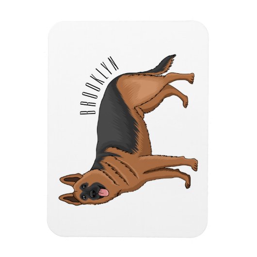 Deutscher Schäferhund-Cartoon Magnet (Vertikal)
