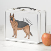 Deutscher Schäferhund-Cartoon Metall Brotdose (Beispiel)