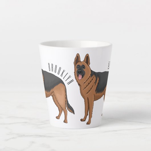 Deutscher Schäferhund-Cartoon Milchtasse (Vorderseite)