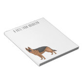 Deutscher Schäferhund-Cartoon Notizblock (angewinkelt)