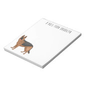 Deutscher Schäferhund-Cartoon Notizblock (Rotiert)