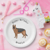 Deutscher Schäferhund-Cartoon Pappteller (Party)