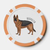 Deutscher Schäferhund-Cartoon Pokerchips (Rückseite)