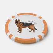 Deutscher Schäferhund-Cartoon Pokerchips (Einzeln)