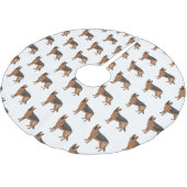 Deutscher Schäferhund-Cartoon Polyester Weihnachtsbaumdecke (Schrägansicht)