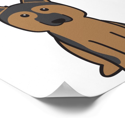 Deutscher Schäferhund Cartoon Poster (Ecke)