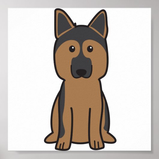 Deutscher Schäferhund Cartoon Poster (Vorne)