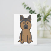 Deutscher Schäferhund-Cartoon Postkarte (Stehend Vorderseite)