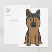 Deutscher Schäferhund-Cartoon Postkarte (Vorne/Hinten)