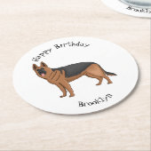 Deutscher Schäferhund-Cartoon Runder Pappuntersetzer (Angewinkelt)