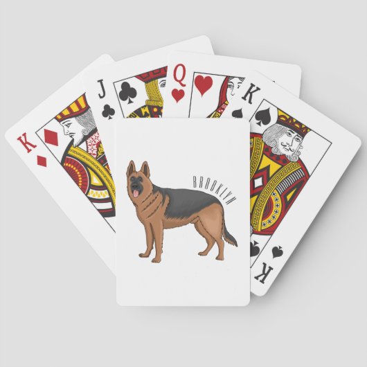 Deutscher Schäferhund-Cartoon Spielkarten (Rückseite)