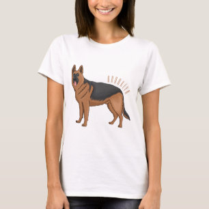 Deutscher Schäferhund-Cartoon T-Shirt