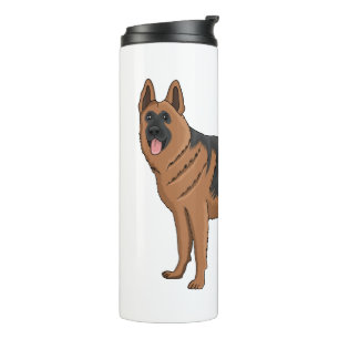 Deutscher Schäferhund-Cartoon Thermosbecher