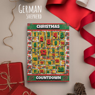 Deutscher Schäferhund Countdown Weihnachten Advent