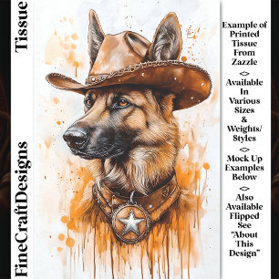 Deutscher Schäferhund Cowboy Sheriff Hund DP2L Dec Seidenpapier