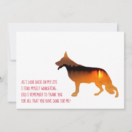 Deutscher Schäferhund Dankeskarte (Vorderseite)
