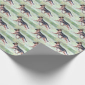 Deutscher Schäferhund, der Hunde befördert Geschenkpapier (Ecke)