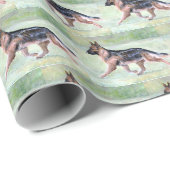 Deutscher Schäferhund, der Hunde befördert Geschenkpapier (Rolleneckpunkt)
