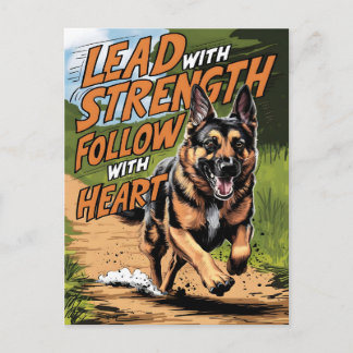 Deutscher Schäferhund, der mit Herz läuft Postkarte