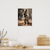 Deutscher Schäferhund Dog Art Print Poster (Küche)