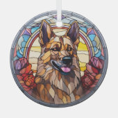 Deutscher Schäferhund Dog gestains Ornament Aus Glas (Vorderseite)