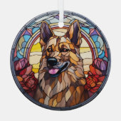 Deutscher Schäferhund Dog gestains Ornament Aus Glas (Rückseite)