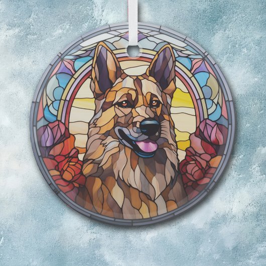 Deutscher Schäferhund Dog gestains Ornament Aus Glas