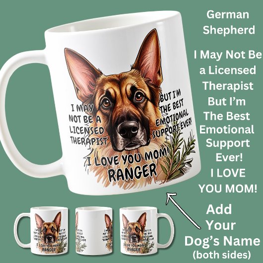 Deutscher Schäferhund Dog hinzufügen, Text ändern Kaffeetasse