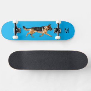 Deutscher Schäferhund Dog Picture Mit Monogramm Bl Skateboard