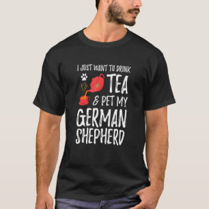 Deutscher Schäferhund Dog Tea Drinker Mama T-Shirt
