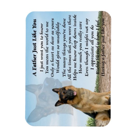 Deutscher Schäferhund Dog Vater Gedicht Magnet (Vertikal)