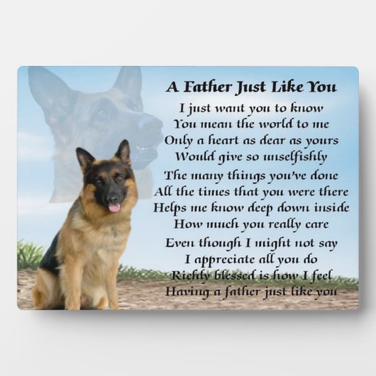 Deutscher Schäferhund Dog Vater Gedicht Plaque Fotoplatte (Vorderseite)