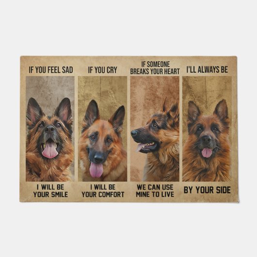 Deutscher Schäferhund Doormat, deutscher Schäferhu Fußmatte (Vorderseite)