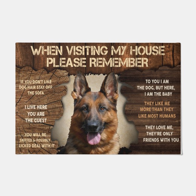 Deutscher Schäferhund Doormat, Funny GSD Lover Ges Fußmatte (Vorderseite)
