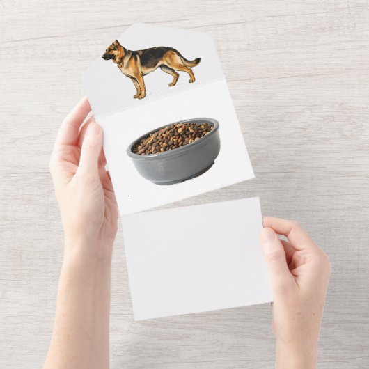 Deutscher Schäferhund Doppelseitig All In One Einladung (Abreißtisch)